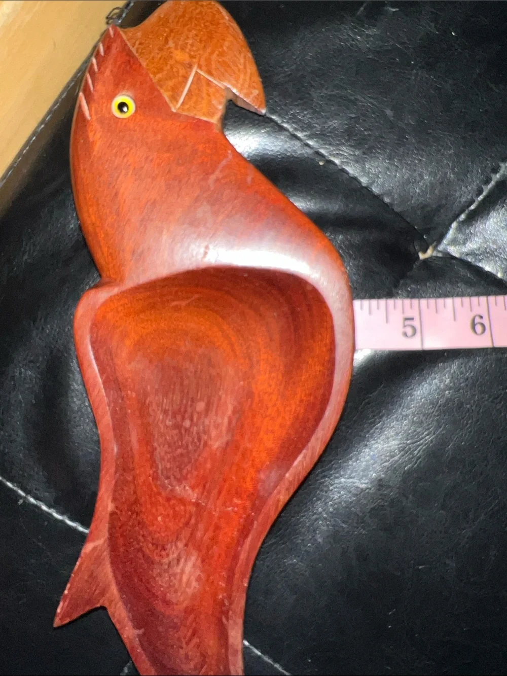 Handcrafted Wooden Parrot Vanity Tray in Mahogany stain